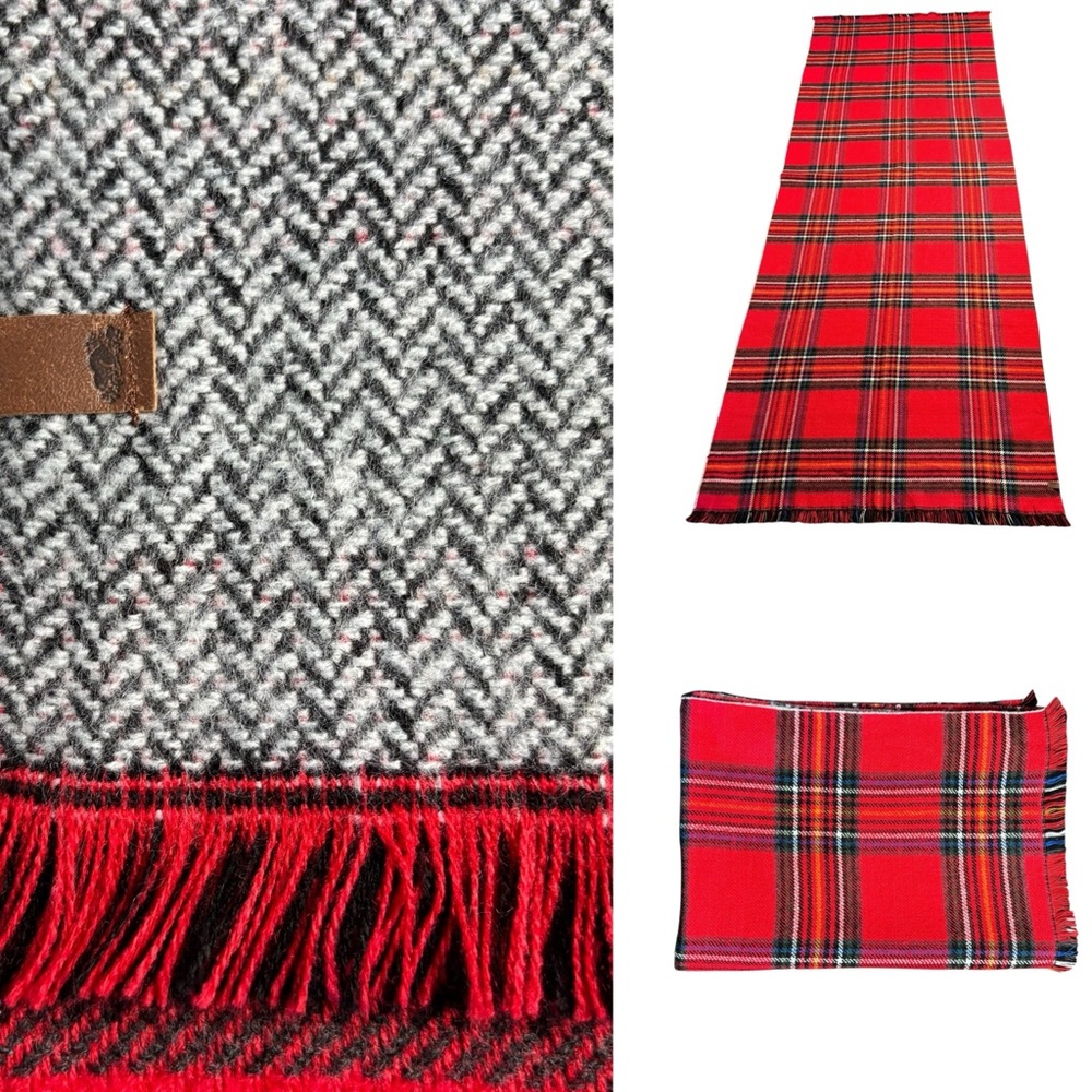 Roots  reversible Tartan Blanket scarf or Beach throw